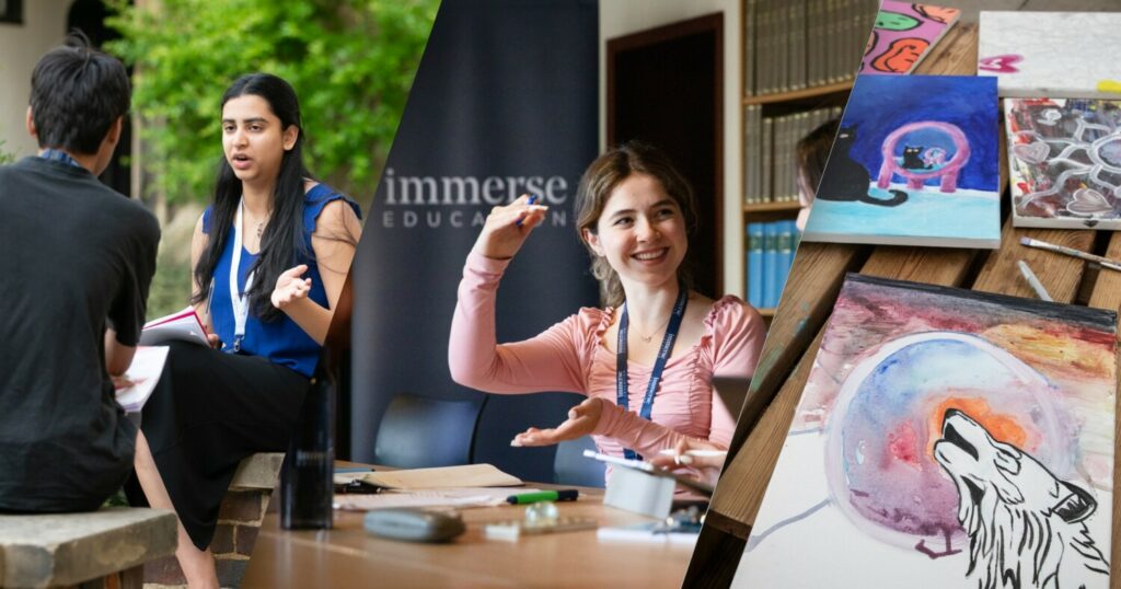 Students working together on a project.