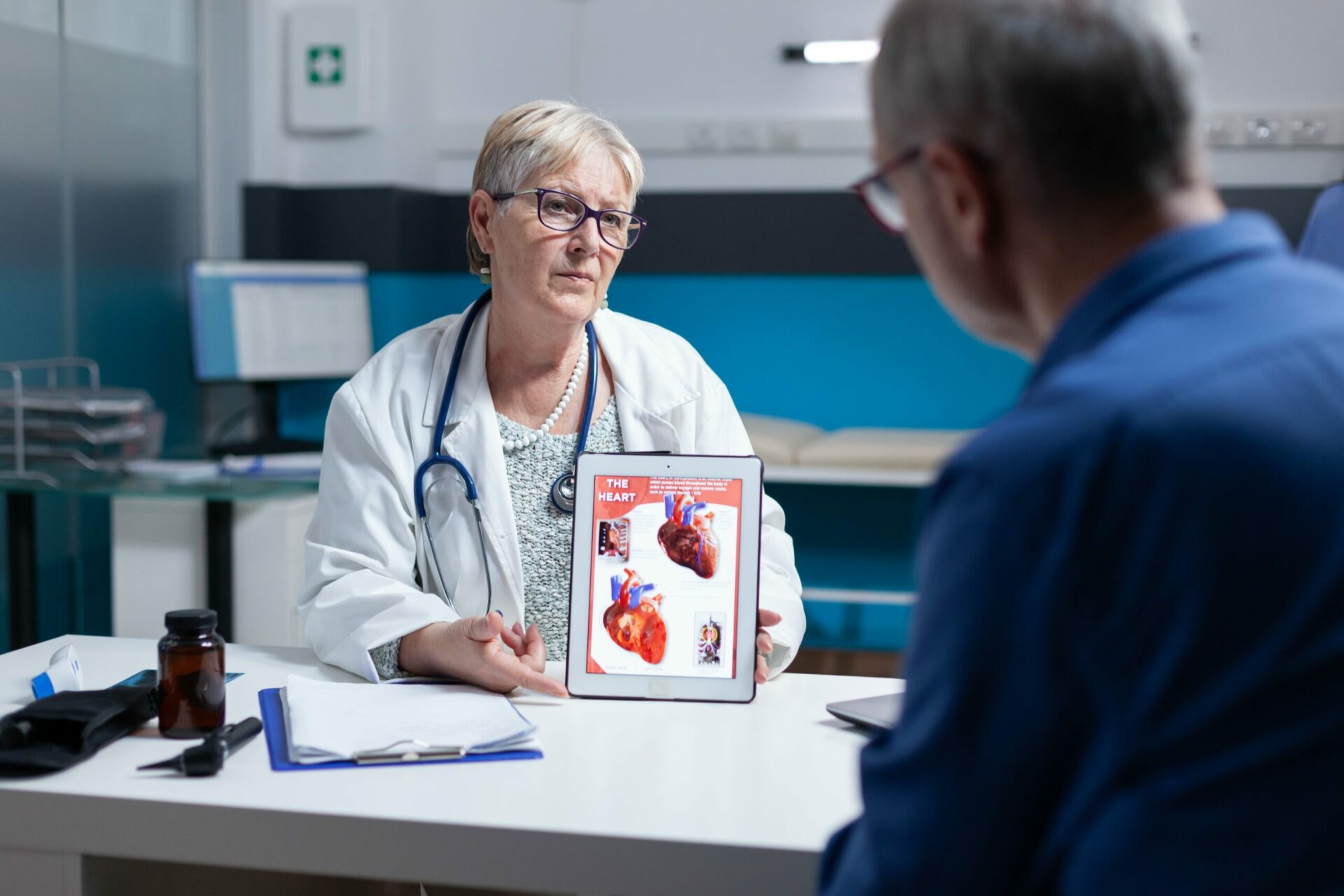 Cardiologist explaining to patient