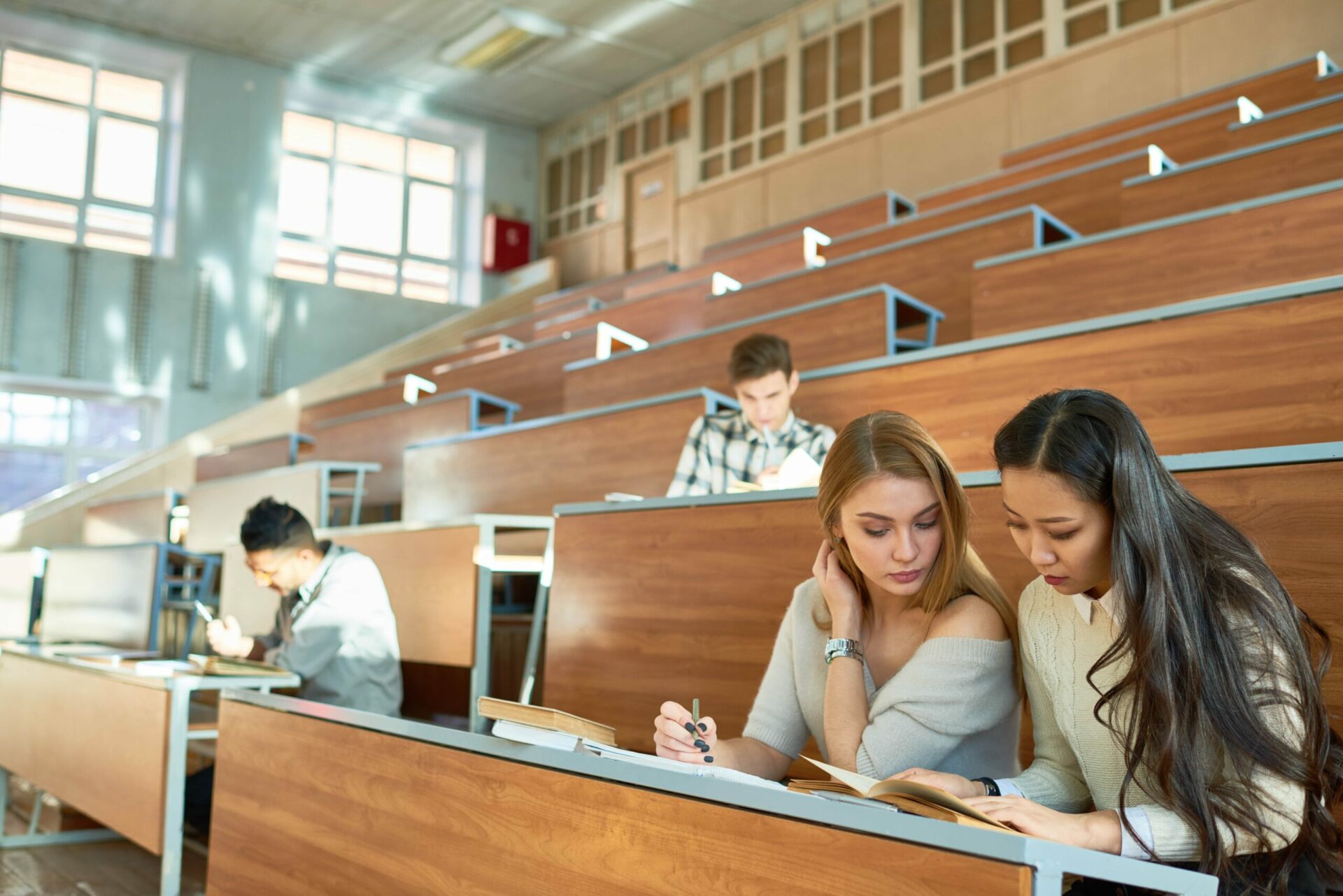 female students in classroom 