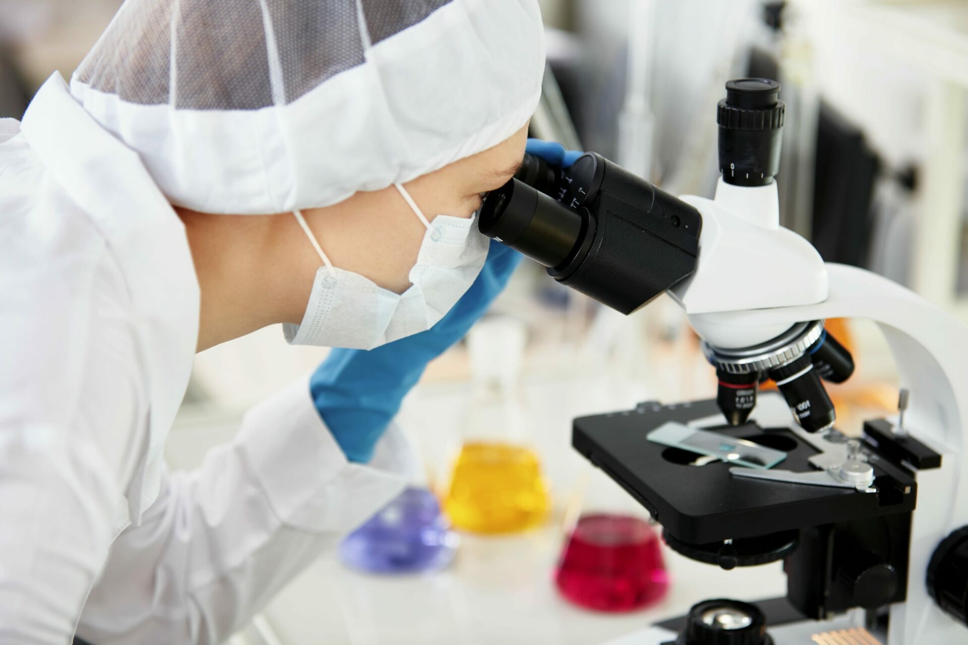 female doctor examine results in lab