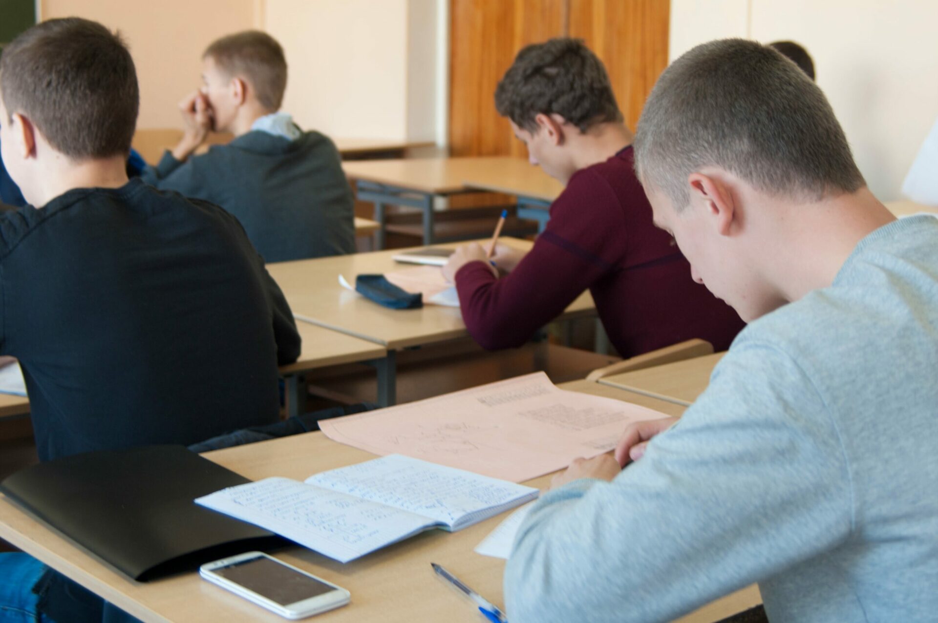 college students in a classroom