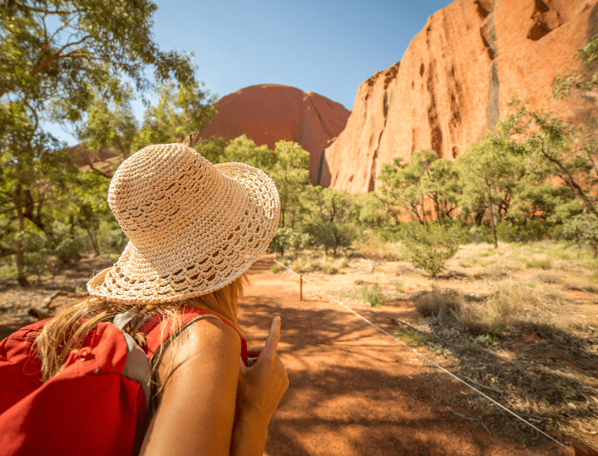 A woman taking an adventure on the mountain