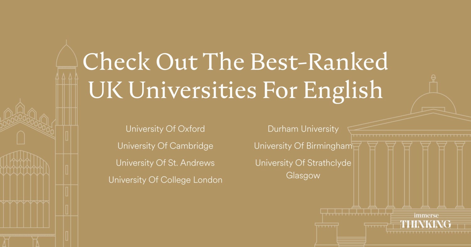 list of best ranked UK universities for English and English Literature