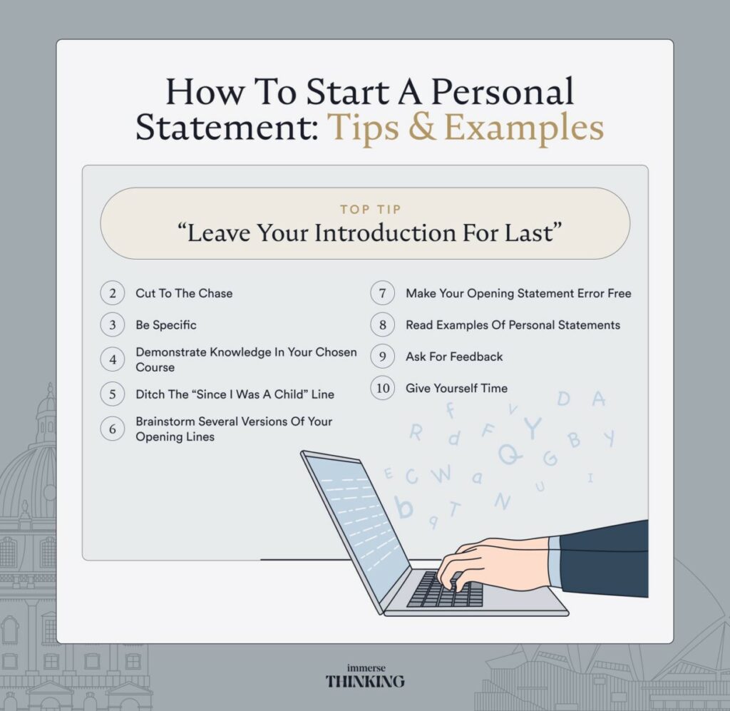 How To Start A Personal Statement Tips Examples Immerse Education