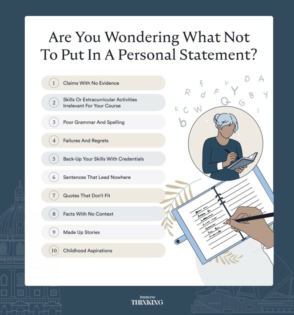 what should you not put in a personal statement