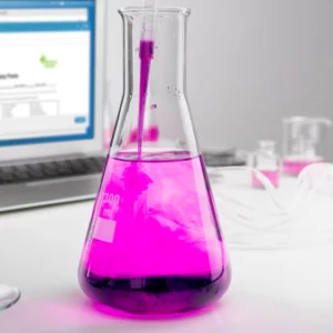 Chemistry flask with purple liquid