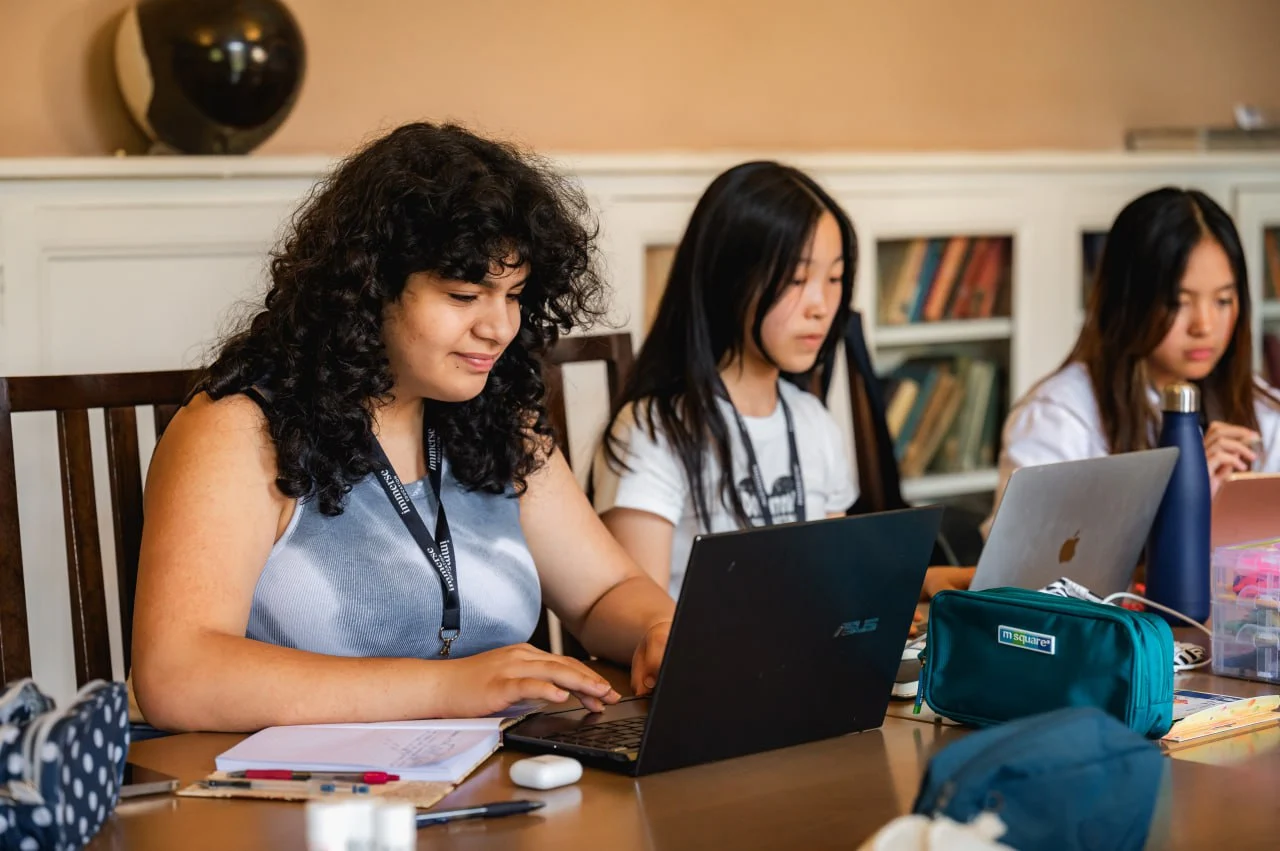 Student focusing on study