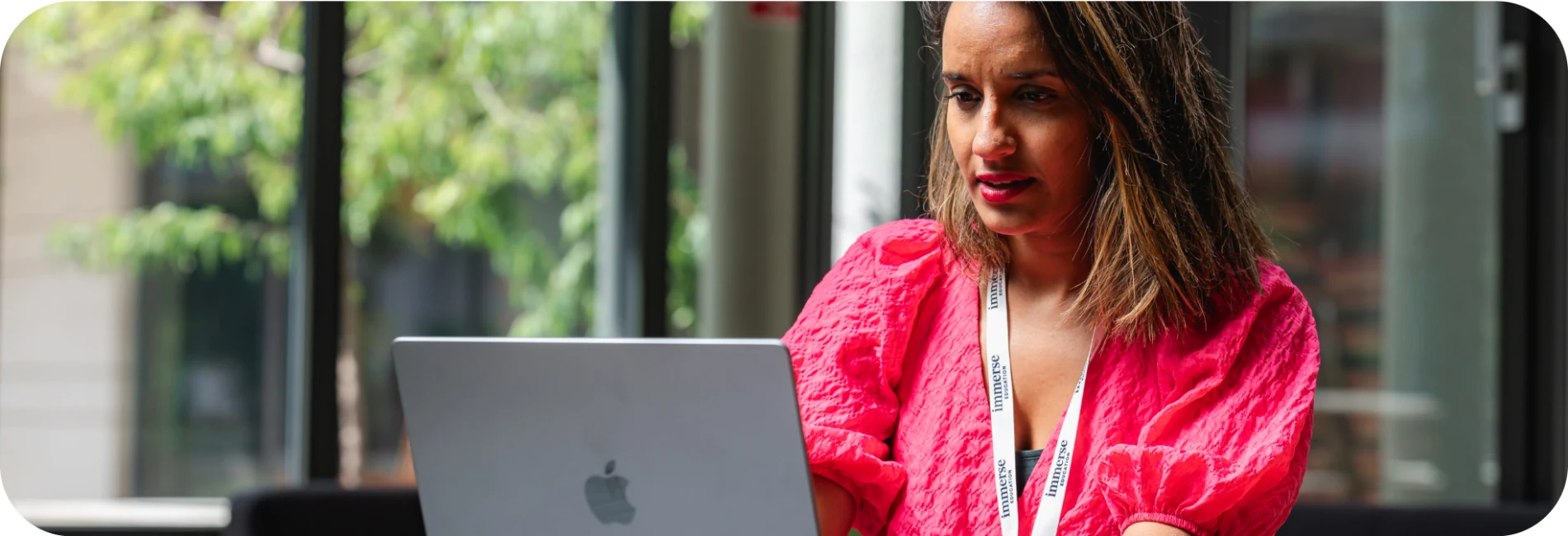 a woman with a laptop