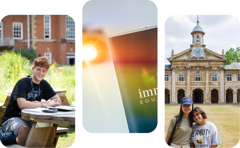 Three images that shows Immerse Education's students