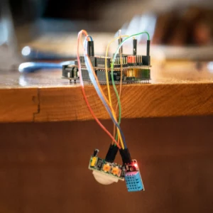 a close-up of a device with colorful wires