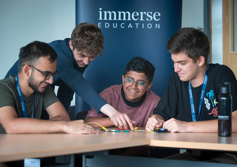 Promotional image for the Cambridge Immerse program featuring a scenic view of Cambridge University.