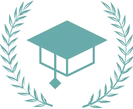 Icon depicting a graduation cap and toga, symbolizing academic achievement.