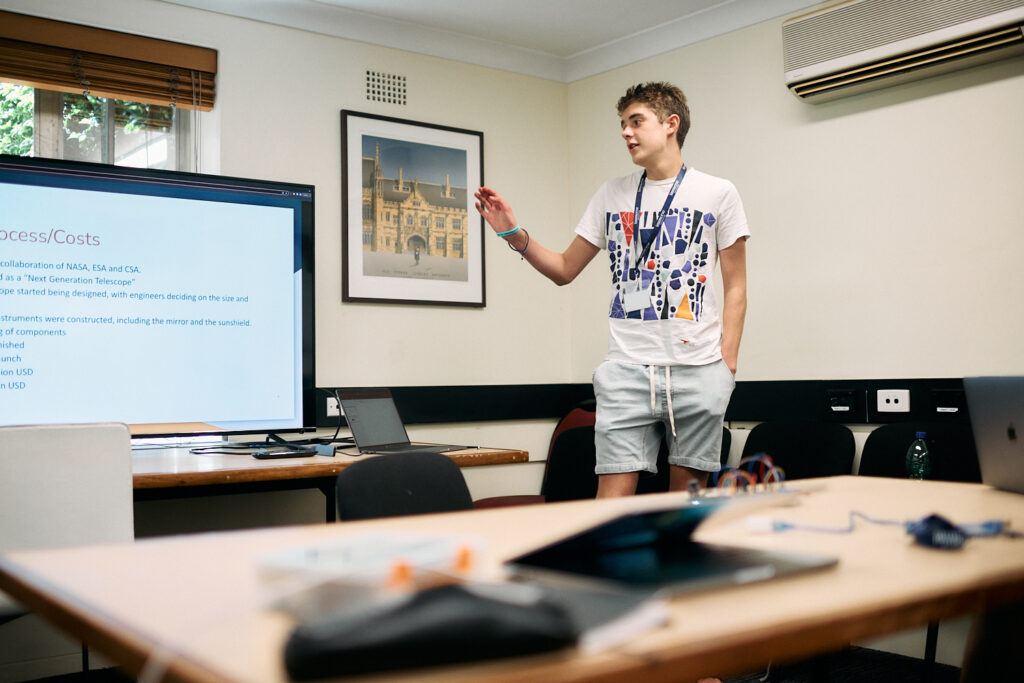 Student presenting an engineering project