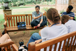 Students in a psychology class outdoors
