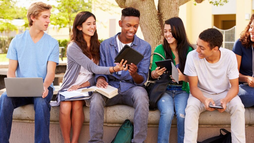 Teens at a Cambridge university summer school