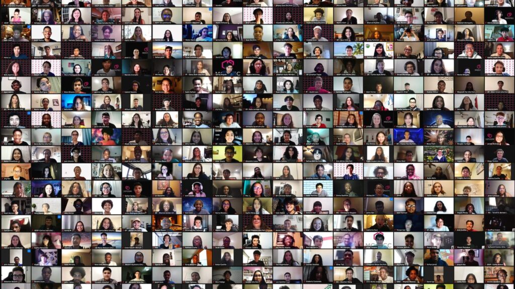 A screenshot with all the participants of one of MITES Semester's sessions